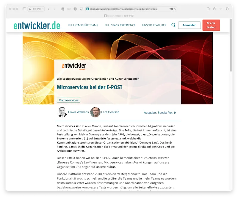 Microservices bei der E-POST Microservice