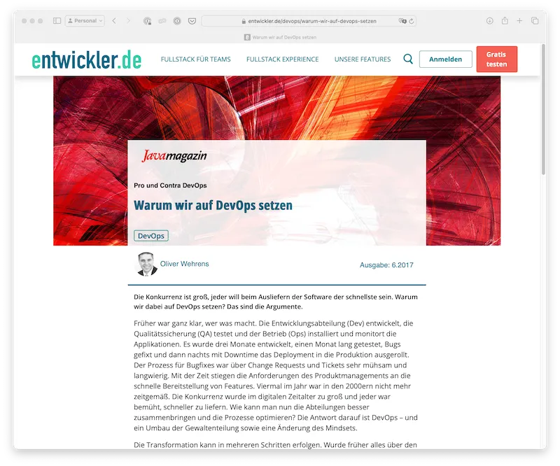 Warum wir auf DevOps setzen